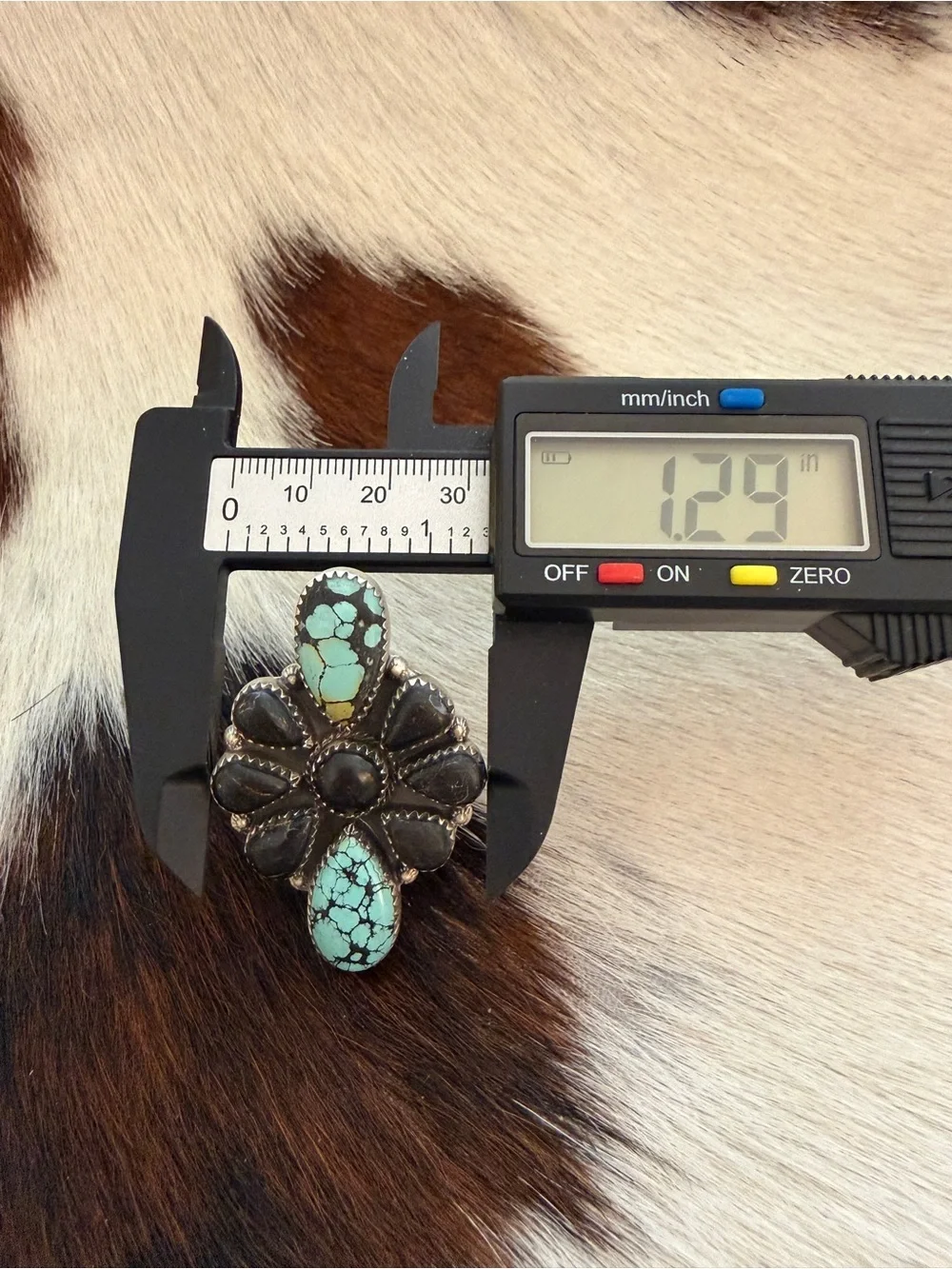 ❤️ High Grade Blue Moon Turquoise Sterling Silver ADJ Statement Ring 16.4 Grams